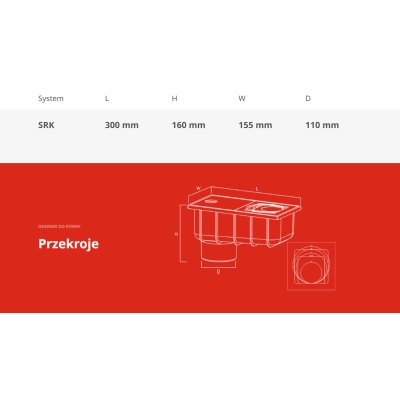 KROP Osadnik do rury spustowej - system rynny kwadratowej PVC